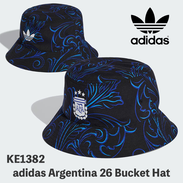 adidas ハット アディダス ハット アディダス アルゼンチン代表 26 バケットハット アウェイ Black / Lucid Blue / White ブラック ルシードブルー ホワイト KE1382 ACC【中古】未使用品|イイコレ!