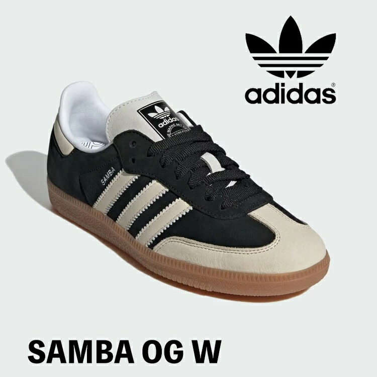 アディダス オリジナルス スニーカー adidas Originals SAMBA OG W サンバOGW IE5836 Core Black / Wonder White / Silver Metallic 中核グループ黒いこと ワンダーホワイト シルバーメタリック ガームソール シューズ【中古】未当て嵌める品