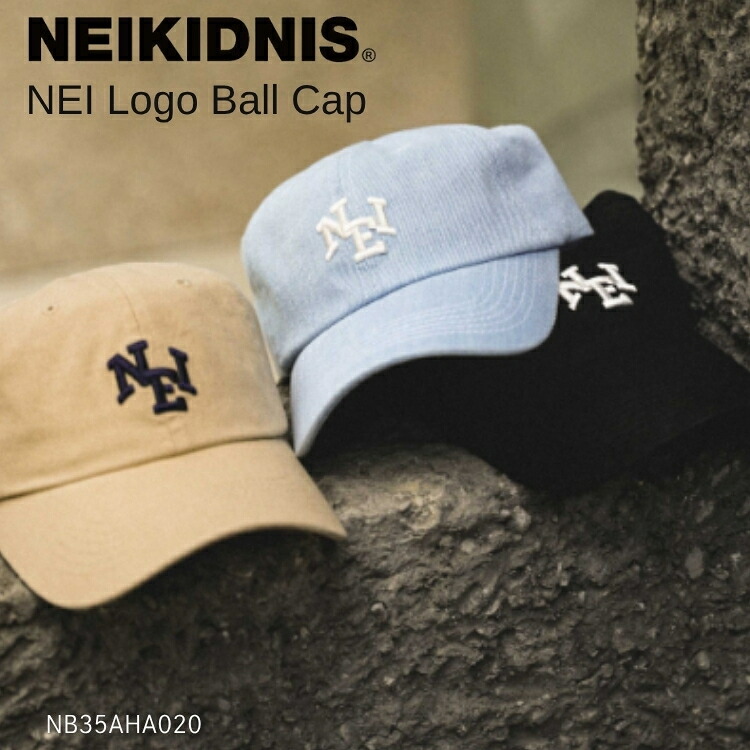 ネイキドニス キャップ NEIKIDNIS キャップ レディース メンズ NEI Logo Ball Cap ロゴ ボールキャップ BLACK DENIM BEIGE ブラック デニム ベージュ フリーサイズ NB35AHA020 ACC