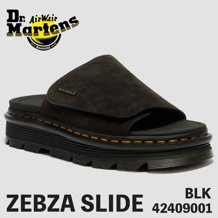 Dr.Martens サンダル お医者さんマーチン サンダル メンズ レディース Zebzag Suede Platform Slides 横すべり サンダル 42409001 BLACK 黒いこと シューズ【中古】未当て嵌める品
