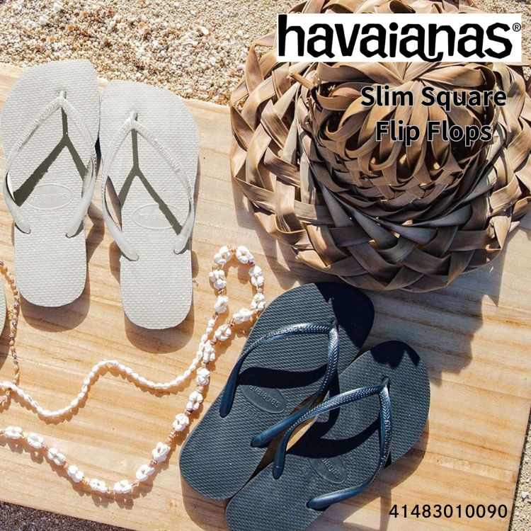 Havaianas ビーチサンダル ハワイアナス ビーサン Slim Square Flip Flops スリム スクエア フリップ フラップ WHITE / BLACK ホワイト ブラック 41483010001 / 41483010090｜イイコレ！ 9,563円