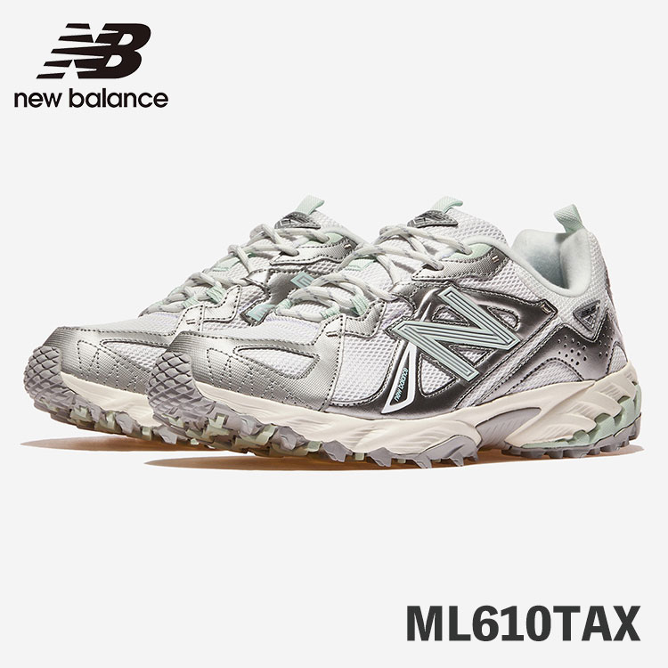 ニュー平衡にする 610 スニーカー New Balance 610 ML610TAX AX SILVER しろがね色 / GREEN 緑であること シューズ【中古】未当て嵌める品