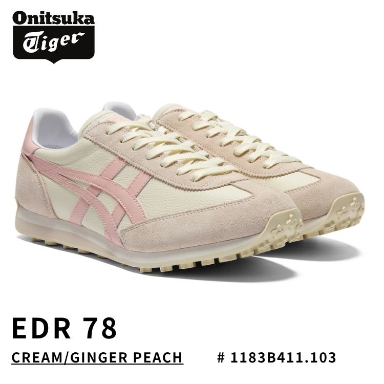 オニツカタイガー スニーカー Onitsuka Tiger スニーカー EDR 78 CREAM/GINGER PEACH クリーム / ジンジャーピーチ # 1183B411.103 シューズ｜イイコレ！
