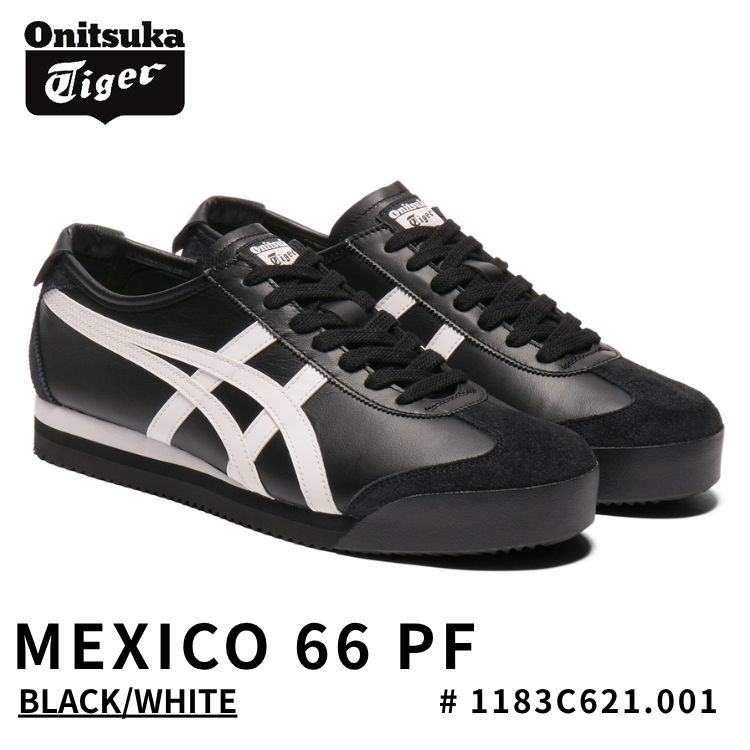 オニツカタイガー スニーカー Onitsuka Tiger MEXICO 66 PF メキシコ合衆国66 PF BLACK/WHITE 黒いこと/白いこと # 1183C621.001 シューズ