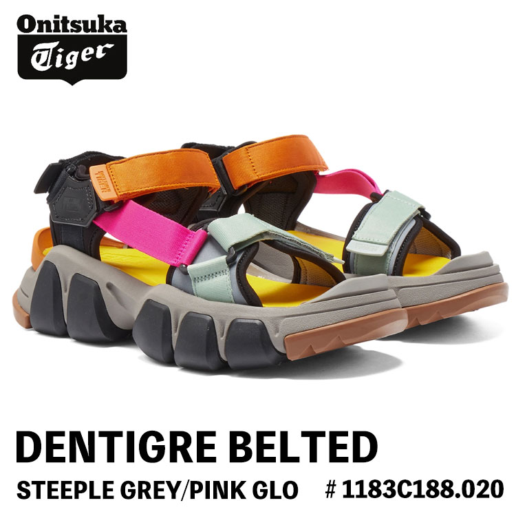 オニツカタイガー サンダル Onitsuka Tiger サンダル レディース DENTIGRE BELTED デンティグレ STEEPLE GREY/PINK GLO スティープルグレー/サクラ色 1183C188.020 シューズ レディーズ