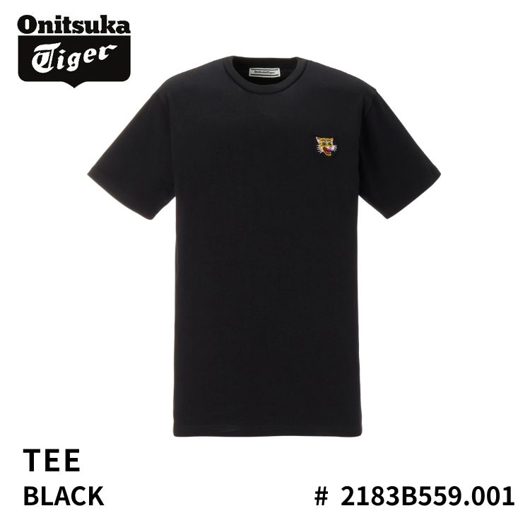 オニツカタイガー Tシャツ Onitsuka Tiger Tシャツ TEE BLACK ブラック # 2183B559.001|イイコレ!