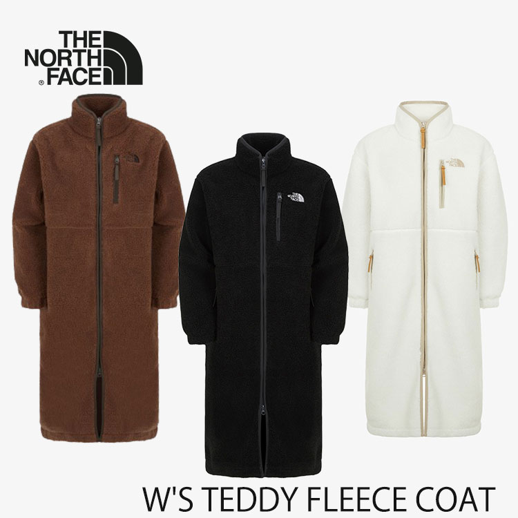 北の方人間の顔 フリース 厚地の外套 THE NORTH FACE フリース レディース W\u0027S TEDDY FLEECE COAT ウィメンズ テディフリースコート BLACK CREAM BRICK 黒いこと皮膚軟化剤 ブリック NC4FR85A/B/C お召しもの【中古】未当て嵌める品 レディースファッション-コート・ジャケット