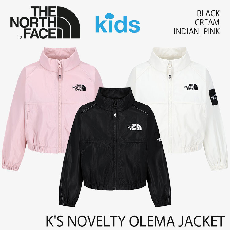 北の方人間の顔 ちびっ子 厚地の外套  THE NORTH FACE 上衣 キッズ K\u0027S NOVELTY OLEMA JACKET キッズ ノベルティ オレマ 上衣 キッズ ノベルティ オレマ 上衣 BLACK CREAM INDIAN_PINK 黒いこと 皮膚軟化剤 北米インディアンさくら色 御召しもの【中古】未当て嵌める品