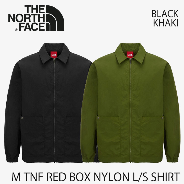 ノースフェイス ジャッケット THE NORTH FACE ジャッケット M TNF RED BOX NYLON L/S SHIRT メンズ TNF レッドボックス ナイロン ロングスリーブ シャツ BLACK KHAKI ブラック カーキ NJ3BS29A NJ3BS29B (セットアップ対応)【中古】未使用品