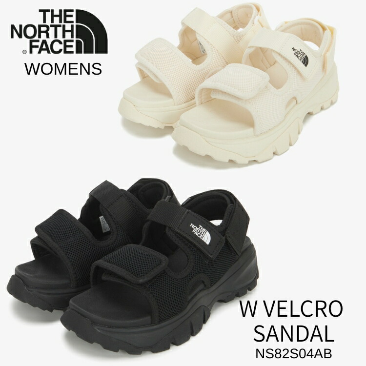 ノースフェイス サンダル レディース THE NORTH FACE シューズ レディース W VELCRO SANDAL サンダル BLACK CREAM ブラック クリーム NS82S04A / NS82S04B【中古】未使用品｜イイコレ！