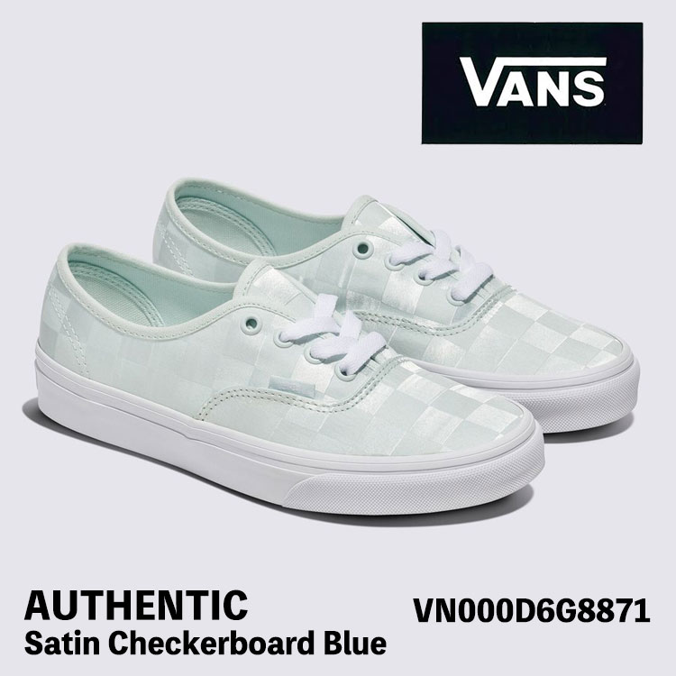 バンズ スニーカー レディース VANS スニーカー レディース AUTHENTIC Satin Checkerboard Blue VN000D6G8871 オーセンティック サテンチェックボードブルー シューズ