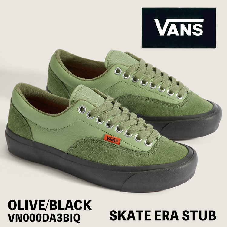 バンズ スニーカー VANS 滑る 内鰓 スタブ SKATE ERA STUB OLIVE/BLACK VN000DA3BIQ オリーブ 黒いこと 黒いこと シューズ