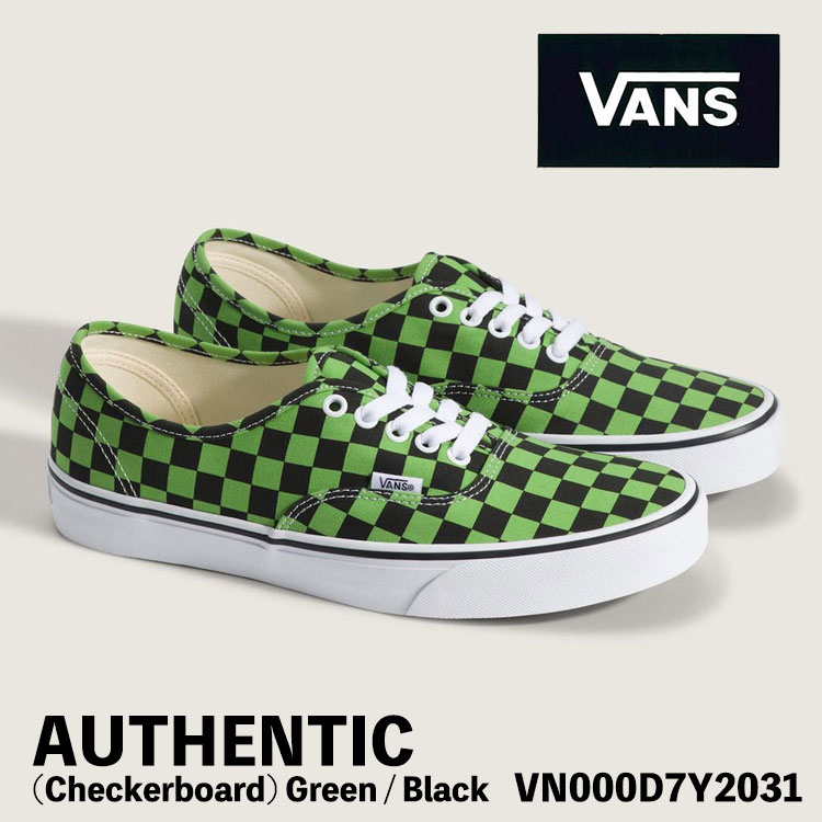 バンズ スニーカー VANS スニーカー レディース メンズ Vans (Checkerboard) Green / Black VN000D7Y2031 オーセンティック チェッカーボード グリーン ブラック シューズ