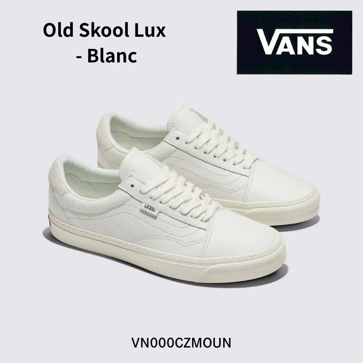 バンズ スニーカー VANS スニーカー VANS LX Old Skool Blanc VN000CZMOUN 年寄りの学院 なめし革 ブラン(白いこと)シューズ