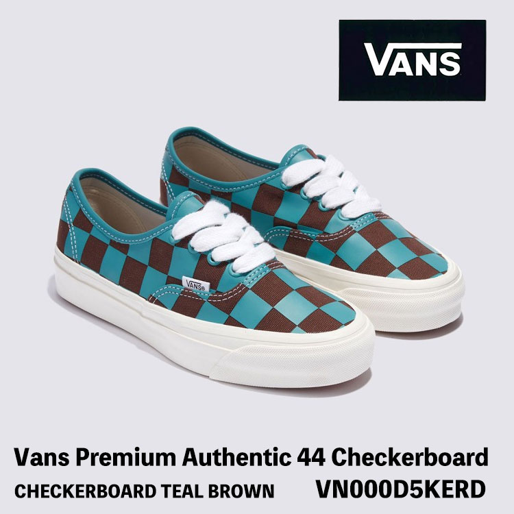 バンズ スニーカー VANS スニーカー レディース メンズ Vans Premium Authentic 44 Checkerboard VN000D5KERD TEAL BROWN  ティールブラウン シューズ