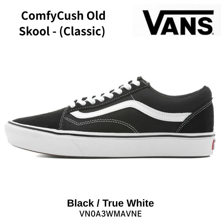 バンズ スニーカー VANS スニーカー Vans ComfyCush Old Skool (Classic) Black / True White VN0A3WMAVNE コンフィクッシュ 年寄りの学院 黒いこと トゥルーホワイト シューズ