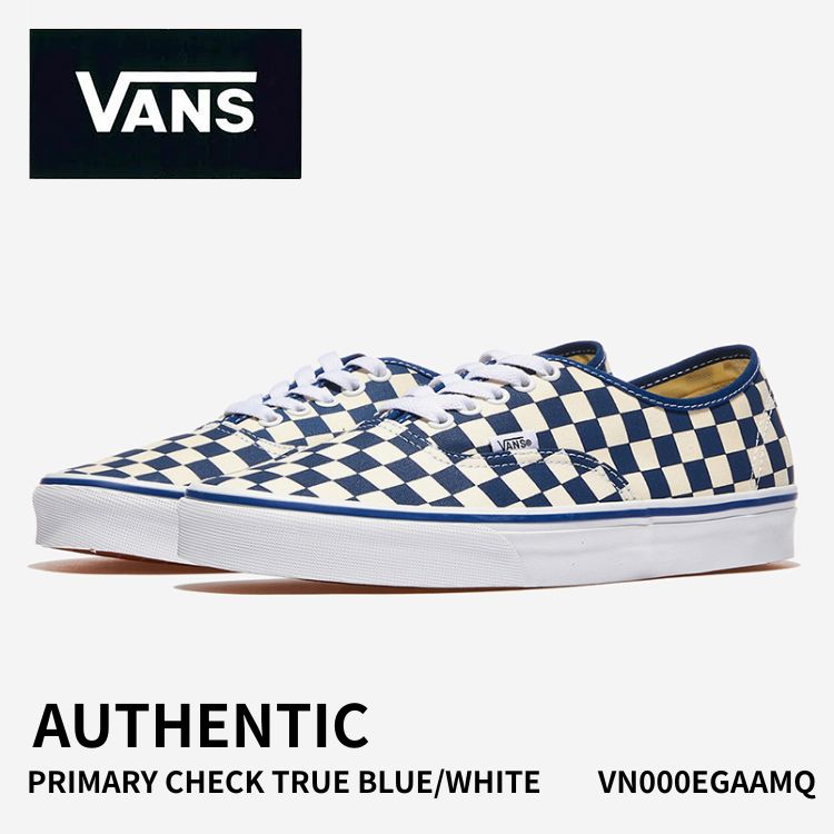 バンズ スニーカー VANS スニーカー メンズ レディース AUTHENTIC PRIMARY CHECK TRUE BLUE/WHITE オーセンティック プライマリーチェック トゥルーブルー 白いこと VN000EGAAMQ シューズ