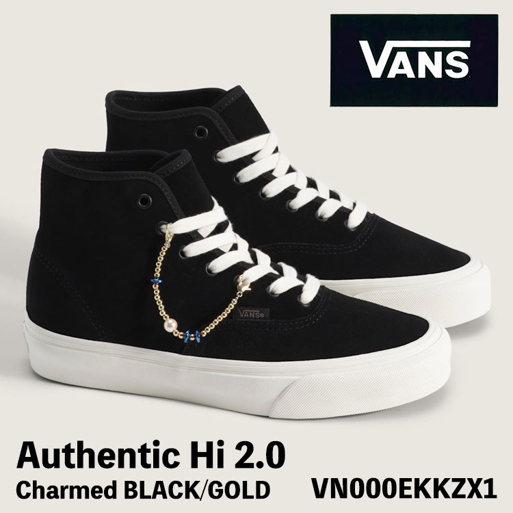 バンズ スニーカー VANS スニーカー Authentic Hi 2.0 Charmed BLACK/GOLD VN000EKKZX1 オーセンティック ハイ チャームド ブラック ゴールド シューズ｜イイコレ！