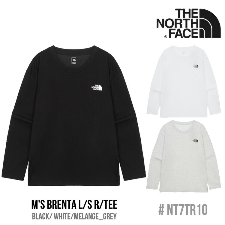北の方人間の顔 プルオーバー 長袖 THE NORTH FACE ロング捩り プルオーバー M\u0027S BRENTA L/S R/TEE メンズ ブレンタ ロング捩り ラウンドTEE BLACK 黒いこと WHITE 白いこと MELANGE_GREY メランジグレー NT7TR10A/B/C お召しもの【中古】未当て嵌める品