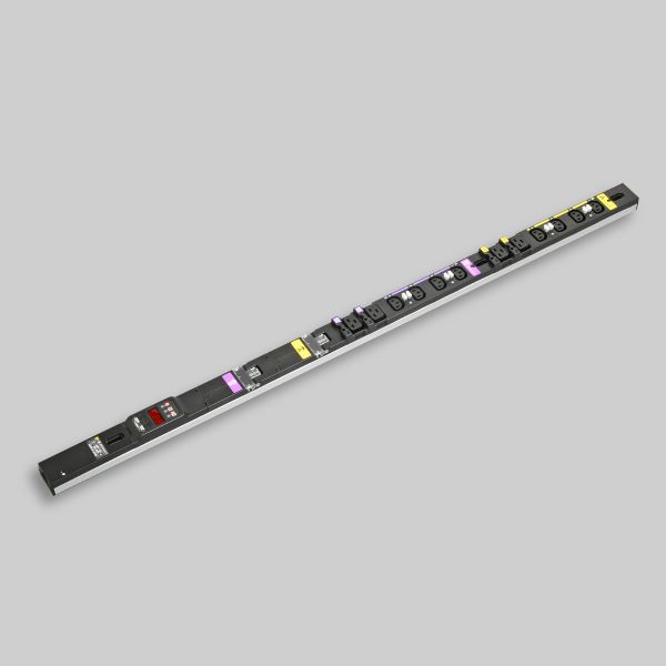 ▲Яアメリカン電機 【HA9126LVDS】黒いこと 0U差し込み赤ちょうちん 30Aインプット IEC C-13×8ヶ口＋IEC C-19×4ヶ口 か細い手合い 電流書きあらわす役立つこと付 受注生み出すこと