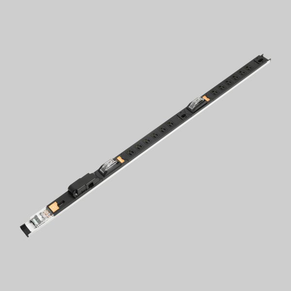 ▲Яアメリカン電機 【HA7122MS】黒色 0Uコンセントバー 30A入力 抜止形12ヶ口 スリムタイプ 電流計測用アーチ付 受注生産