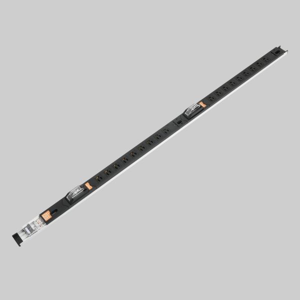 ▲Яアメリカン電機 【HA7181S】黒色 0Uコンセントバー 30A入力 抜止形18ヶ口 スリムタイプ 15A安全ブレーカ付 受注生産｜あいあいショップさくら