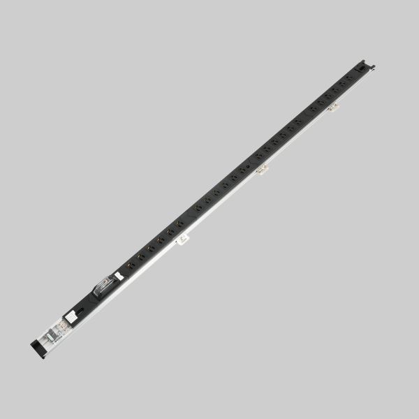 ▲Яアメリカン電機 【HA7242】黒色 0Uコンセントバー 20A入力 抜止形24ヶ口 スライドレールタイプ 20A安全ブレーカ付 受注生産｜あいあいショップさくら