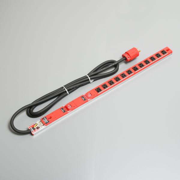 Яアメリカン電機 【HAC7126S-RD】赤色 0Uコンセントバー 30A入力 抜止形12ヶ口 20Aサーキットプロテクター付 受注生産 26,528円