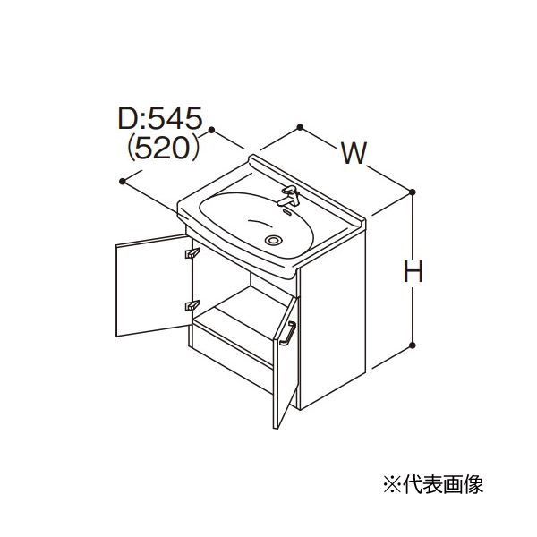 ●TOTO【LDSAS060BAGKG1A】白いこと 洗面かざり付ける台 Aつづき物 2枚扉 エコシングル練りあわせる水栓 原則として地・冷ややかさ地共用 洗面どんぶり鉢高さ800 間口600粍〔HC〕