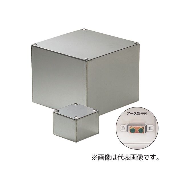 未来工業 【SUP-3030E】ステンレスプールボックス (平蓋) 地びた端子付 300×300×300 板厚1.5粍 受注生み出すこと〔▽〕