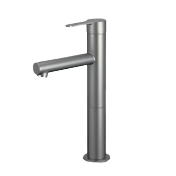 KVK 水栓金具【MSL190DLERG】シングル混合栓 アイアングレー ロング 吐水口127mm 一般地・寒冷地共用〔HB〕
