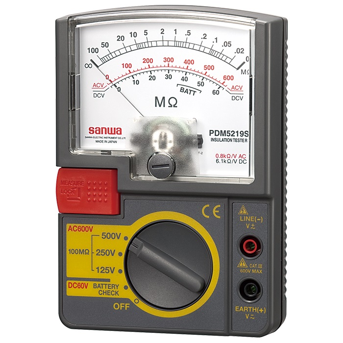 Я三和電気計器 【PDM5219S-P】絶縁抵抗計 定格電圧3レンジ式 テストリードセット・携帯ケース付属 15,405円