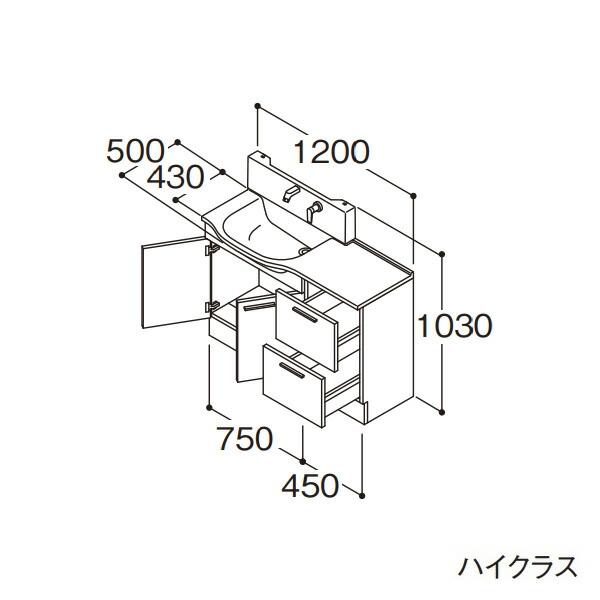 激安単価で ###TOTO 洗面化粧台 ハイクラス オクターブスリム 片寄せボウルプラン