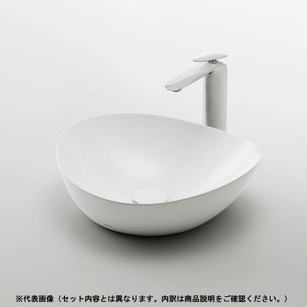 ●TOTO セット品番【LS903#NW1+TLE25SL1A】カウンター式洗面器 ベッセル式 ホワイト 台付自動水栓(単水栓・AC100V) アクアオート 床排水金具(Sトラップ)