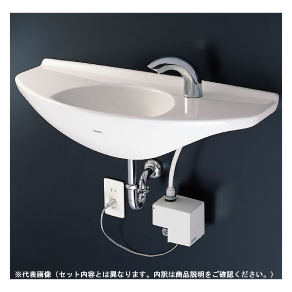 ●TOTO 仕掛ける品番【L650D+TLE28SS1W】壁掛室内用便器器 カウンタ一からだ付き 台付自動小銃水栓(単水栓・発生印字機) アクアオート 床水抜き金具(S落とし穴)