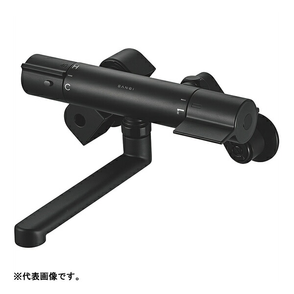 三栄水栓/SANEI 水栓金具【K18CK-MDP】サーモ混合栓 マットブラック 寒冷地用 受注生産〔FA〕｜あいあいショップさくら