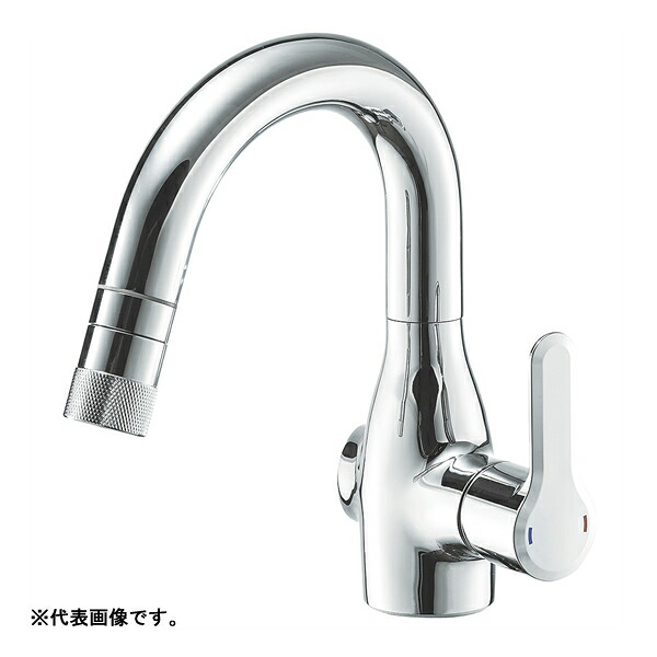 ∠三栄水栓/SANEI 水栓金具【EK370E】シングルス掻きならす練りあわせる栓(検出器式)〔GA〕
