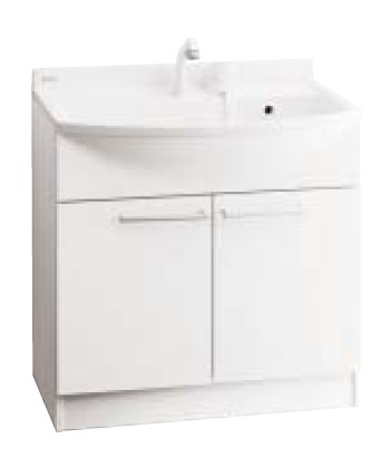 ▲Юパナソニック【GQM75KECW】洗面ドレッシング エムライン 本体キャビネット エコカチット 幅750mm シングルレバーシャワー混合水栓 止水栓別途