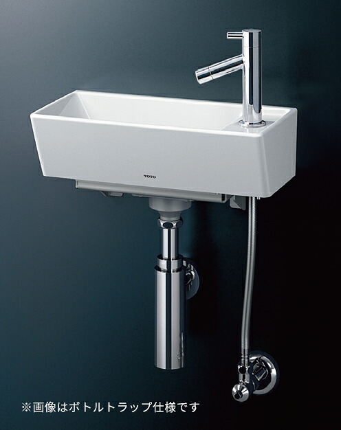●TOTO【LSH50AP】壁掛手洗器(角形) 立水栓セット Pトラップ(壁給水 壁排水)〔GD〕
