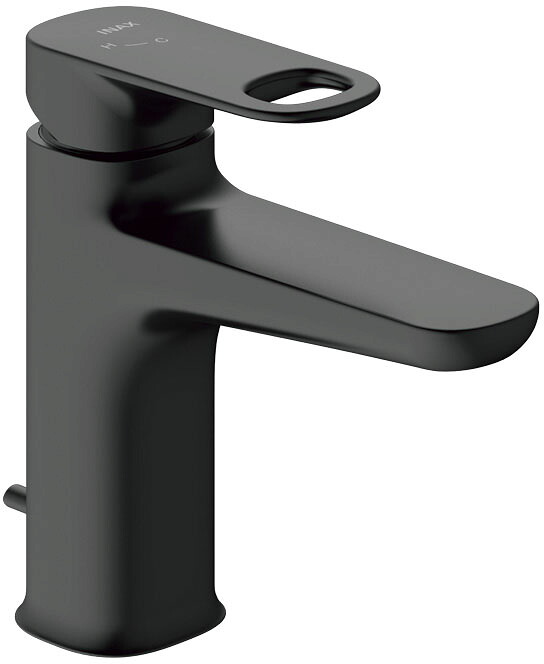 INAX/LIXIL 水栓金具【LF-YD340SYCN/SAB】シングルレバー混合水栓(排水栓なし) デュアラ(エコハンドル) ブラック 寒冷地〔HI〕