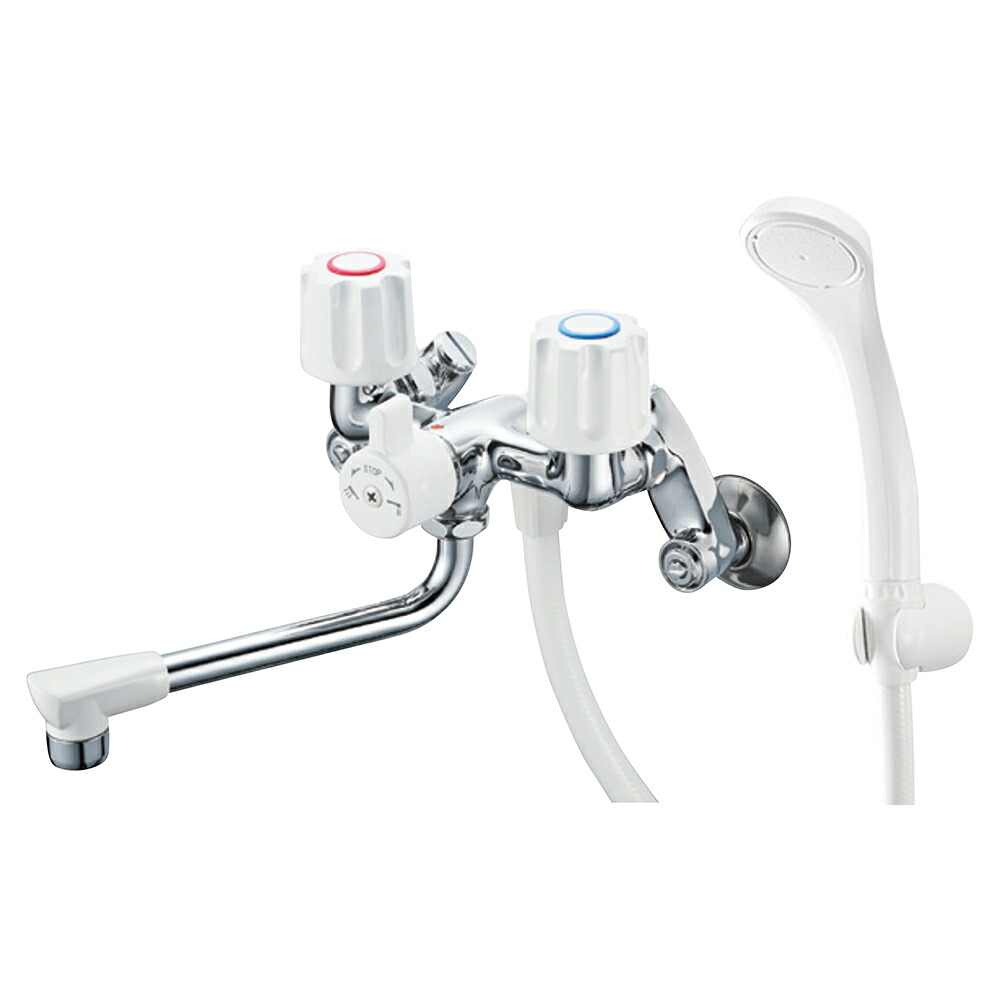 π三栄水栓/SANEI 水栓金具【SK1104D-W-13】ツーバルブシャワー混合栓(一時止水)〔FA〕｜あいあいショップさくら