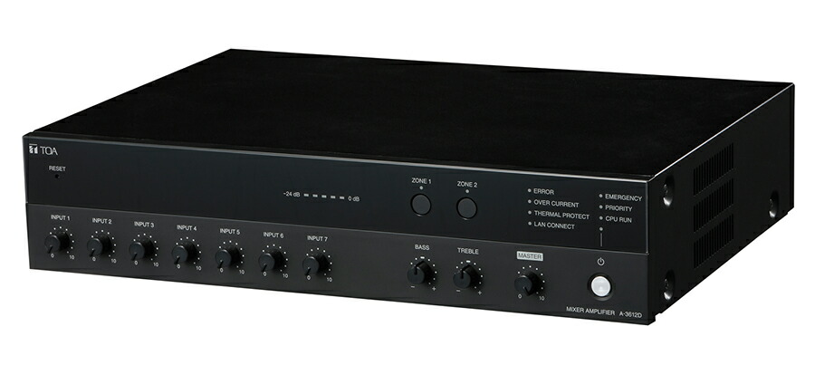 楽天市場】A-3612D TOA PAアンプ 120W 2局 マイク入力4系統 学校