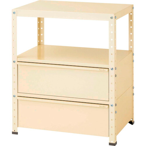 ●u.ヤマキン/山金工業【W7-BD2-IV】スペシャルワゴン 固定式 W750×D500×H900 アイボリー 組立式 34,463円