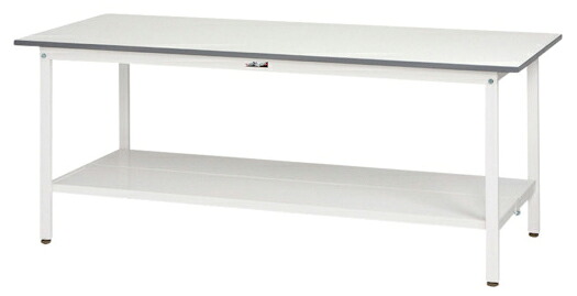 ●u.ヤマキン/山金工業【SUP-1575TT-WW】ワークテーブル 150シリーズ 固定式 H740mm 全面棚板付 組立式