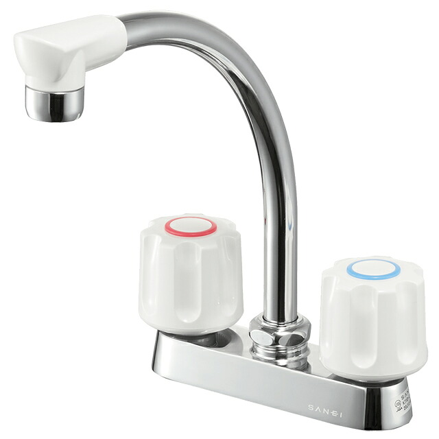 ◆店卸し資産有り！≦三栄水栓/SANEI 【K71D-W】ツーバルブ台付雑ぜ合わせる栓 共用形