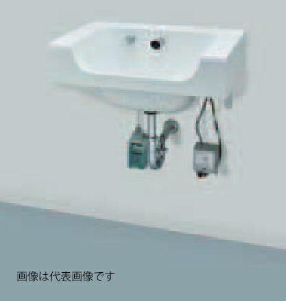 INAX/LIXIL 洗面化粧台 セット品番【L-B450E2K/WX+LF-110SA-MBB】ラウンドデッキボウル 壁固定タイプ 床排水 電気温水器付 100V 手動式 受注生産〔GG〕