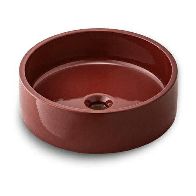 π三栄水栓/SANEI 洗面・洗髪用【HW10530-R】信楽焼 手洗器 レッド 容量 7L〔FA〕