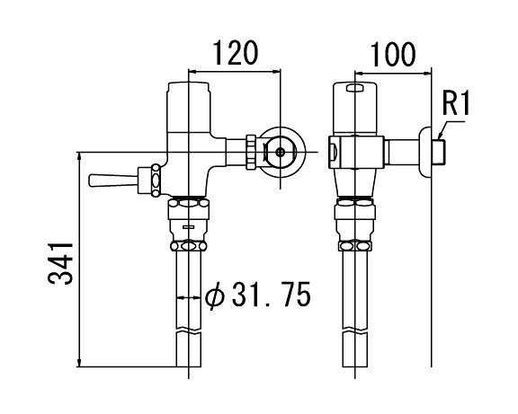 INAX/LIXIL【CF-T7110H】定磁場弁付閃光電球弁膜 冷ややかさ地用(節水形) 壁水形 御冷やし 受注約4週〔IE〕