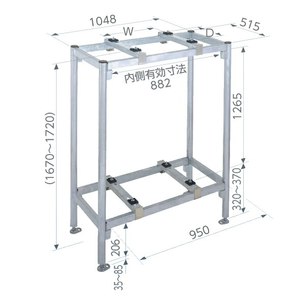 楽天市場】日晴金属 PC-NJ38 PCキヤッチャー 平地高置用 架台 高さ