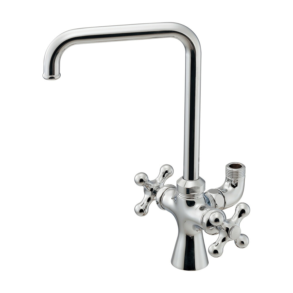 カクダイ 【721-012】浄水器打っ付け用水栓(分かれ出るつき)〔GB〕 キッチン用水栓金具-木材・建築資材・設備-キッチン用設備